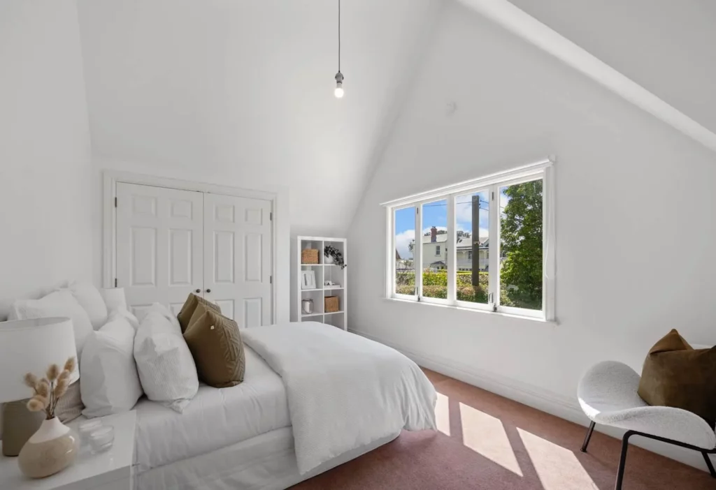 A freshly painted bedroom in Devonport by the team at Auckland City Painters