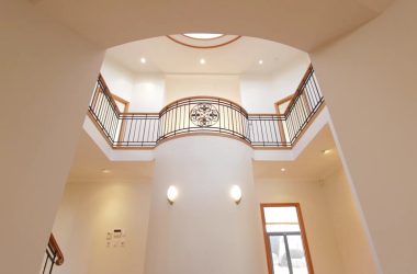 beautiful home, painting job done on high walls and ceiling, white paint, painter